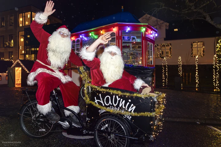 Santas on bicycles