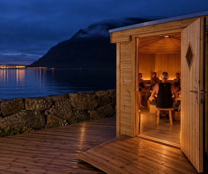 Sauna- og kaldbaðsuppliving við sjógvin í Føroyum