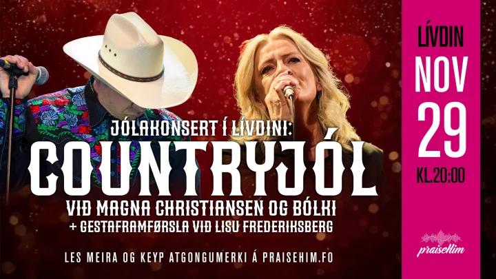 Country Jól í Lívdini – 29. november kl. 20.00